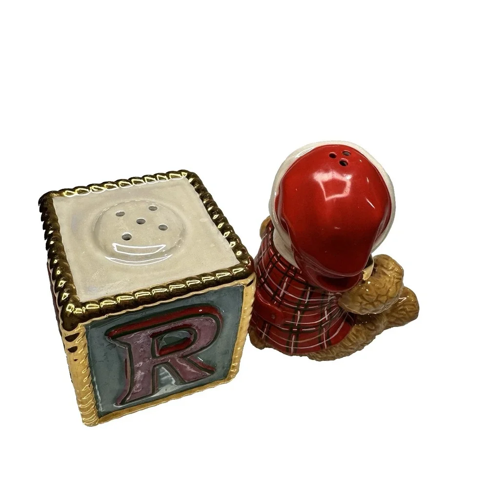 Christopher Radko Noel Bear‎ Salt & Pepper Shaker 🎄 Retired – Pre‑Owned Good